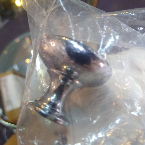 Round Shape Cabinet Knob Chrome Set of 5 - Picture 3 of 6